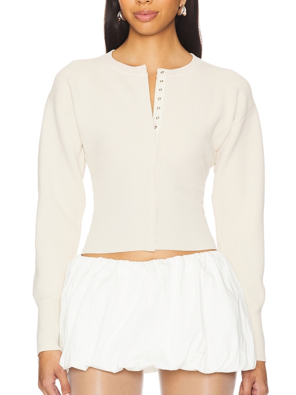 Revolve- Ribbed Waist Long-Sleeve Knit Top